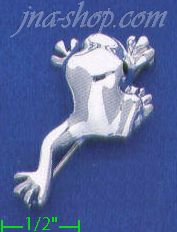 Sterling Silver Frog Brooch Pin - Click Image to Close