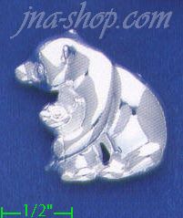 Sterling Silver Polar Bear Mother & Cub Brooch Pin - Click Image to Close