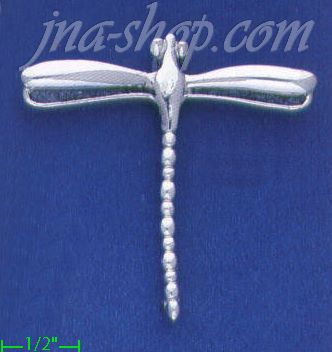 Sterling Silver Dragonfly Brooch Pin - Click Image to Close