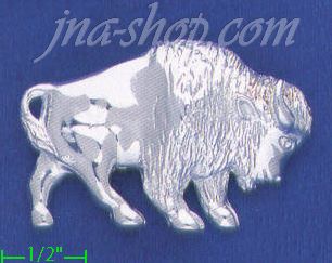 Sterling Silver Bison Buffalo Brooch Pin - Click Image to Close