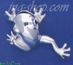 Sterling Silver Frog Brooch Pin - Click Image to Close