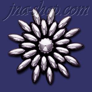 Sterling Silver Flower Brooch Pin - Click Image to Close