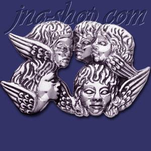 Sterling Silver Angels Brooch Pin - Click Image to Close