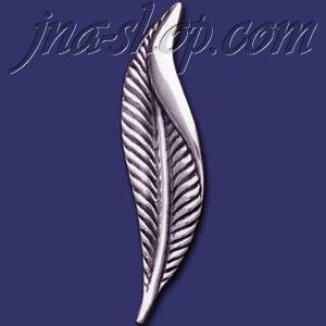 Sterling Silver Leaf Brooch Pin - Click Image to Close