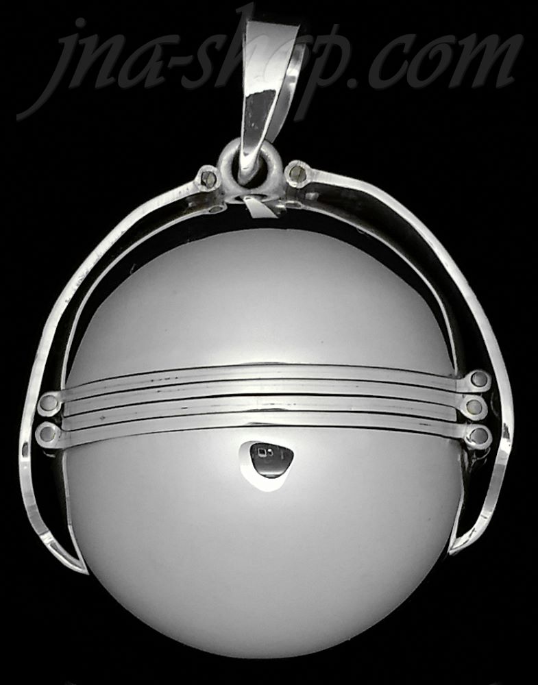 Sterling Silver Large 6-Picture Photo Ball Locket Charm Pendant - Click Image to Close