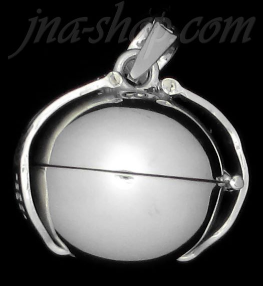 Sterling Silver 2-Picture Photo Ball Locket Charm Pendant - Click Image to Close