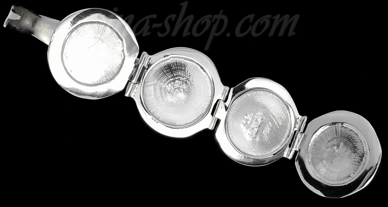 Sterling Silver 4-Picture Photo Ball Locket Charm Pendant - Click Image to Close