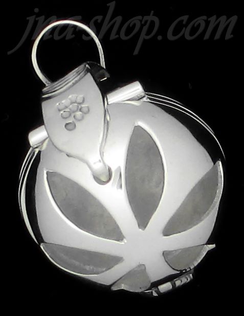 Sterling Silver 4-Picture Photo Ball Openwork Design Locket Pendant - Click Image to Close
