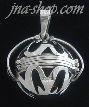 Sterling Silver 6-Picture Photo Ball Openwork Design Locket Char - Click Image to Close
