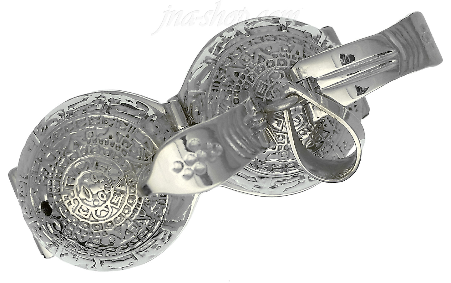Sterling Silver Aztec Sun Calendar 6-Picture Photo Ball Locket Pendant - Click Image to Close
