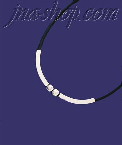 Sterling Silver Leather Necklace 10mm - Click Image to Close