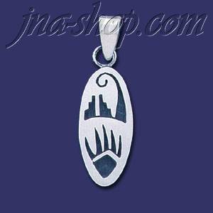 Sterling Silver Native American Design Charm Pendant - Click Image to Close