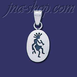 Sterling Silver Native American Design Charm Pendant - Click Image to Close