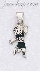Sterling Silver Girl Charm Pendant - Click Image to Close