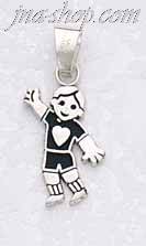 Sterling Silver Boy Charm Pendant - Click Image to Close
