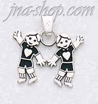 Sterling Silver Boys Charm Pendant - Click Image to Close