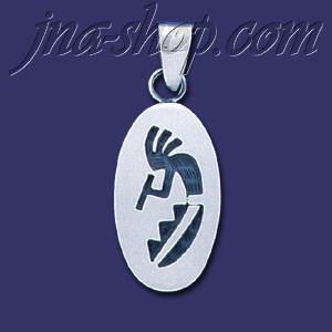 Sterling Silver Native American Design Charm Pendant - Click Image to Close