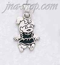 Sterling Silver Girl Charm Pendant - Click Image to Close