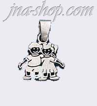 Sterling Silver Boy & Girl Charm Pendant - Click Image to Close