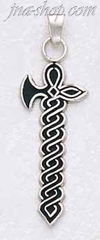Sterling Silver Axe Charm Pendant - Click Image to Close