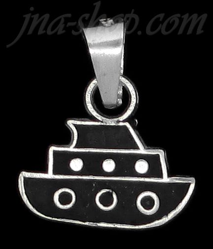 Sterling Silver Boat Charm Pendant - Click Image to Close