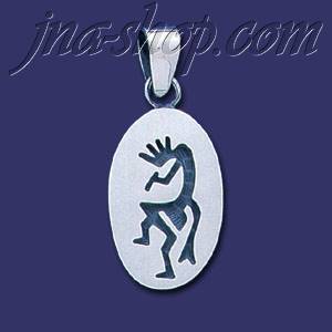 Sterling Silver Native American Design Charm Pendant - Click Image to Close