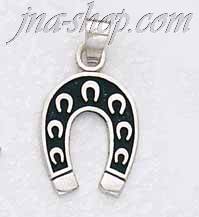 Sterling Silver Horseshoes Charm Pendant - Click Image to Close