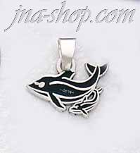 Sterling Silver Whale Mother & Baby Charm Pendant - Click Image to Close