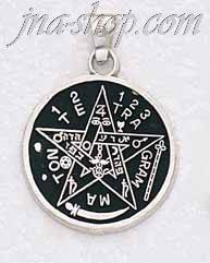 Sterling Silver Pentagram Charm Pendant - Click Image to Close