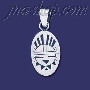 Sterling Silver Native American Design Charm Pendant - Click Image to Close