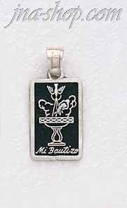 Sterling Silver Mi Bautizo Charm Pendant - Click Image to Close