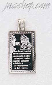 Sterling Silver Prayer in Spanish Charm Pendant - Click Image to Close