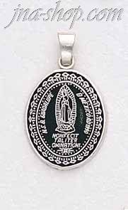 Sterling Silver Virgin Of Guadalupe Charm Pendant - Click Image to Close