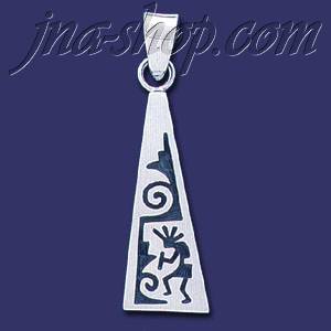 Sterling Silver Native American Design Charm Pendant - Click Image to Close