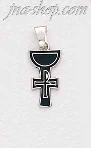 Sterling Silver Chalice Cross Charm Pendant - Click Image to Close