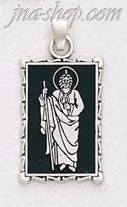 Sterling Silver Jesus Charm Pendant - Click Image to Close