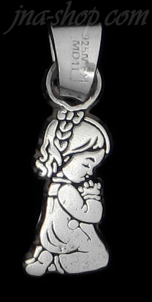 Sterling Silver Girl Praying Charm Pendant - Click Image to Close
