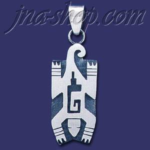 Sterling Silver Native American Design Charm Pendant - Click Image to Close