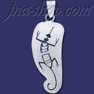 Sterling Silver Native American Design Charm Pendant - Click Image to Close