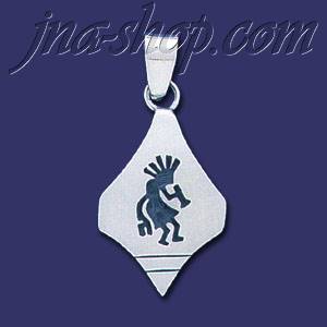 Sterling Silver Native American Design Charm Pendant - Click Image to Close