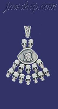 Sterling Silver Skulls Charm Pendant - Click Image to Close