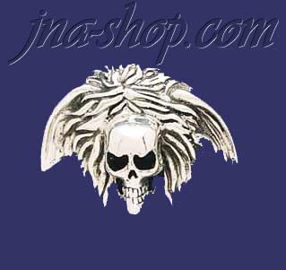 Sterling Silver Skull Charm Pendant - Click Image to Close