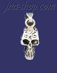Sterling Silver Skull Charm Pendant - Click Image to Close