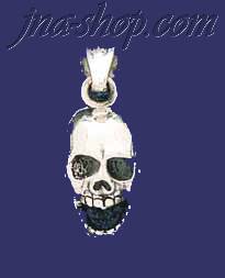 Sterling Silver Skull Charm Pendant - Click Image to Close