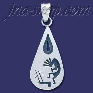 Sterling Silver Native American Design Charm Pendant - Click Image to Close