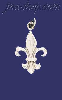 Sterling Silver Fleur-de-lis Charm Pendant - Click Image to Close