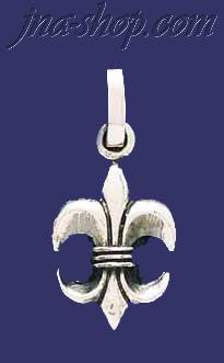 Sterling Silver Fleur-de-lis Charm Pendant - Click Image to Close