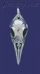 Sterling Silver Skull Charm Pendant - Click Image to Close