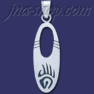 Sterling Silver Native American Design Charm Pendant - Click Image to Close