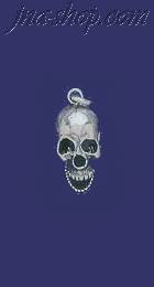 Sterling Silver Skull Charm Pendant - Click Image to Close